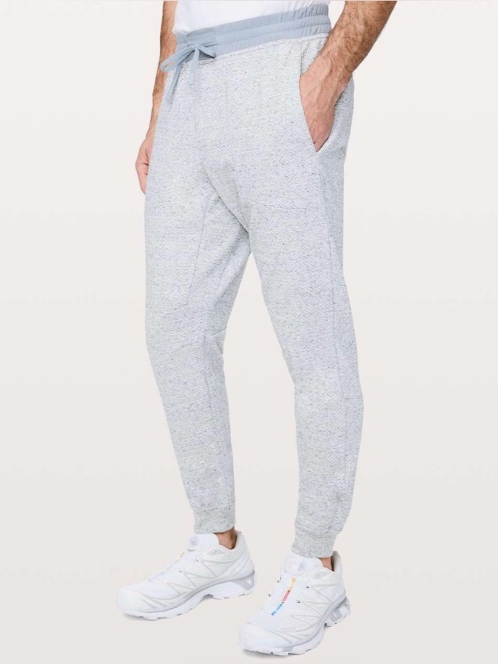 Lululemon At Ease Jogger in Heathered Melody Light Grey / Black
